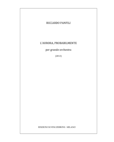 L'Aurora Probabilmente — Riccardo Panfili