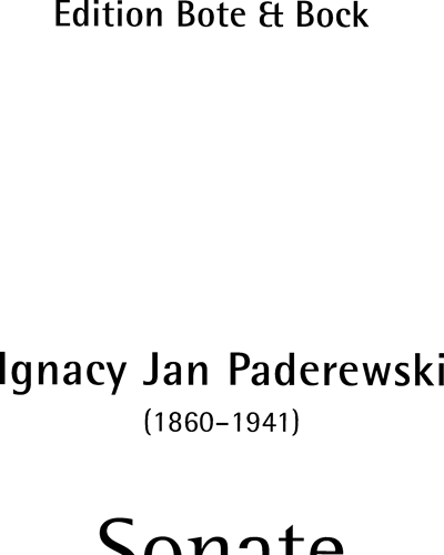 Sonata, op. 13 — Ignace Jan Paderevsky