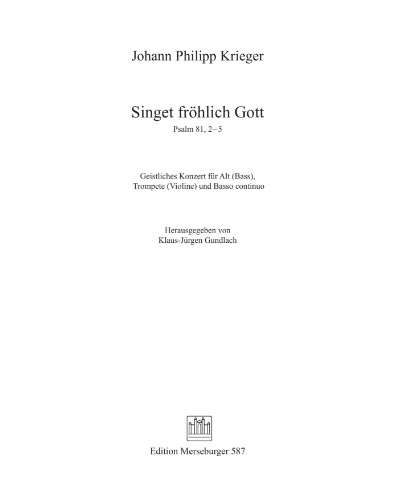 Psalm 81: Sing Joyfully to God — Johann Philipp Krieger