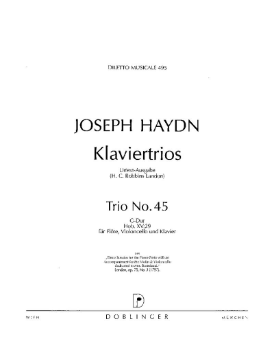 Piano Trio No. 45 in E-flat major, Hob. XV:29 — Joseph Haydn