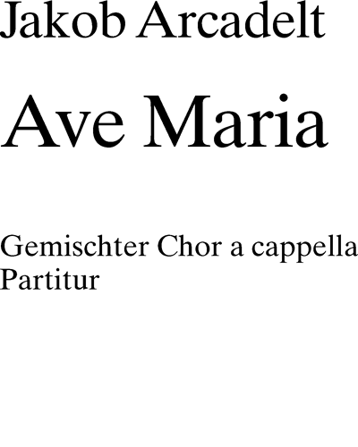 Ave Maria gratia plena — Jacques Arcadelt
