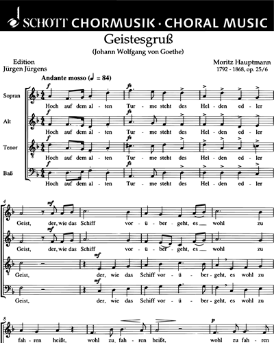 Sechs Goethe-Lieder — Moritz Hauptmann