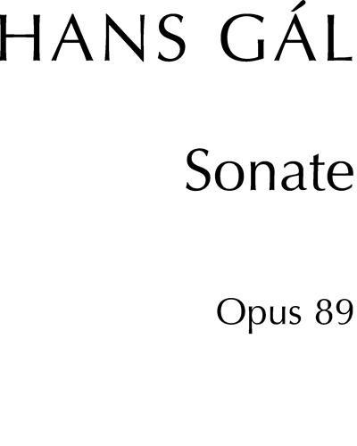 Sonata in C minor, op. 89 — Hans Gál
