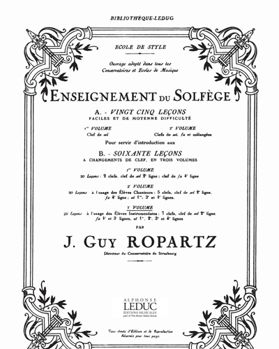 60 Leçons De Solfège Vol. 3 Bl557 — 居伊·罗帕茨
