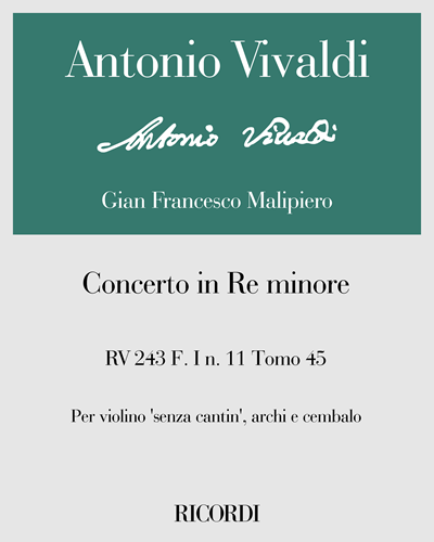 Concerto in D minor, RV 243 (No. 11 from 'Tomo 45') — Antonio Vivaldi