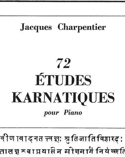 72 Études Karnatiques 1e Cycle — Jacques Charpentier
