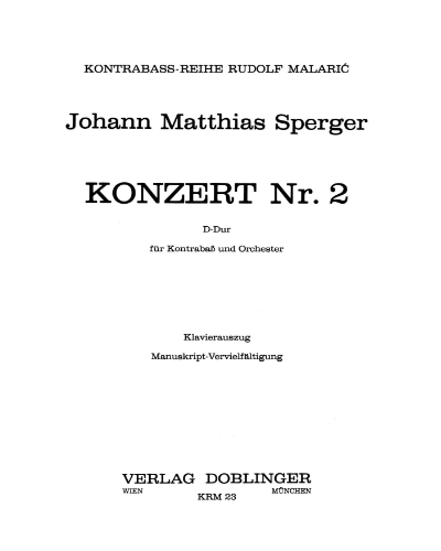Concerto No. 2 in D major — Johannes Matthias Sperger