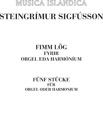 Fimm lög — Steingrímur Sigfússon