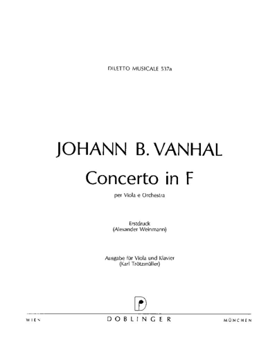 Concerto for Viola in F major — 万哈尔