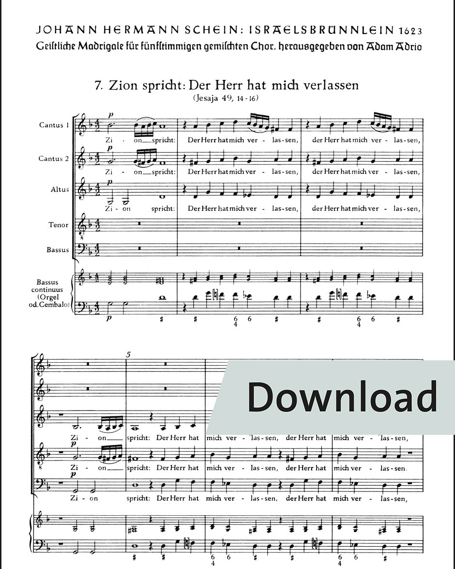 Zion spricht: Der Herr hat mich verlassen — Johann Hermann Schein