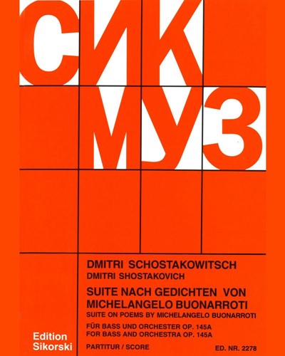 Suite on Texts of Michelangelo Buonarroti, op. 145a — Dmitri Shostakovich