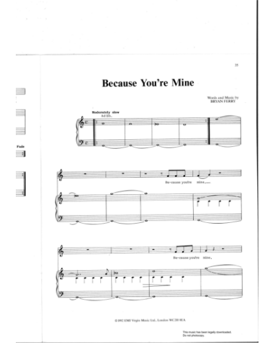 Because You're Mine — Bryan Ferry