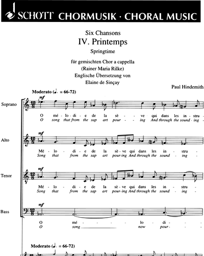 Six Chansons — 欣德米特