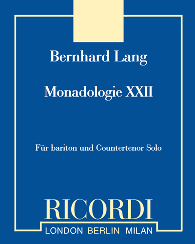 Monadologie XXII — Bernhard Lang