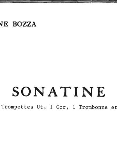 Sonatine — 欧仁·博扎