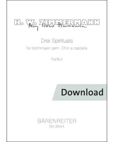 Drei Spirituals für 6stimmigen gem. Chor a cappella — Heinz Werner Zimmermann