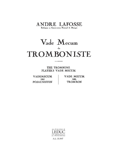 Vade-mecum du tromboniste — André Lafosse