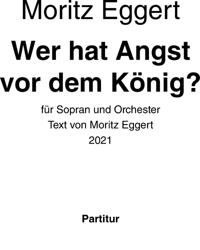 Wer hat Angst vor dem König? — Moritz Eggert