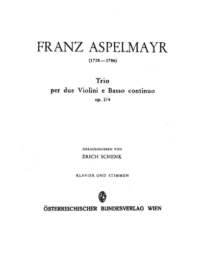Trio in D major, op. 1/4 — Franz Aspelmeyer