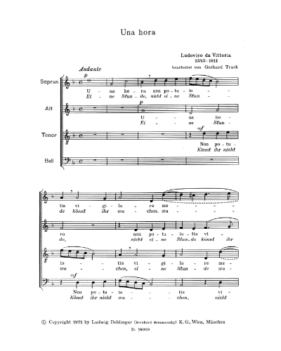 Una Hora — Tomaso Ludovico da Vittoria