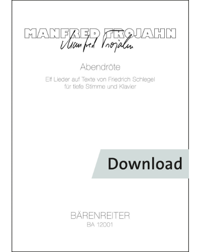Abendröte for Low Voice and Piano — Manfred Trojahn