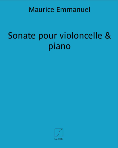 Sonata for Cello and Piano — 莫里斯·埃马努埃尔
