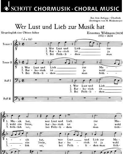Wer Lust und Lieb zur Musik hat — Erasmus Widmann