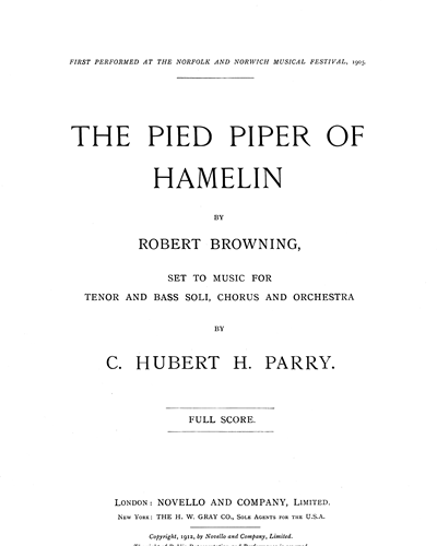 Pied Piper of Hamelin — 休伯特·帕里