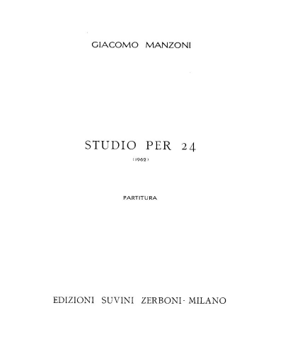 Studio per 24 — 贾科莫·曼佐尼
