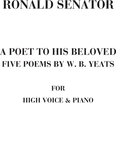 A poet to his beloved — Ronald Senator
