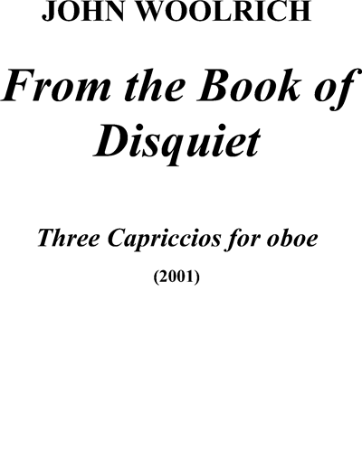 Three Capriccios for Oboe — John Woolrich