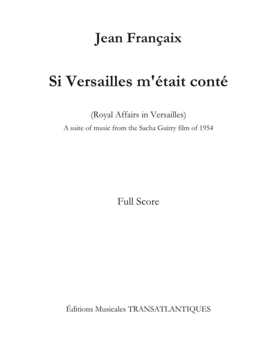 Si Versailles m'était conté — 让·弗朗赛