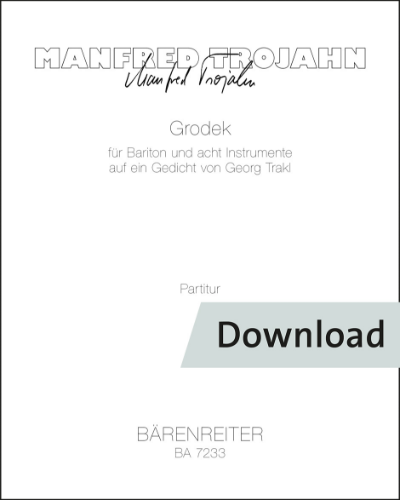 Grodek für Bariton und acht Instrumente — Manfred Trojahn