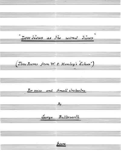 Love Blows as the Wind Blows — George Butterworth