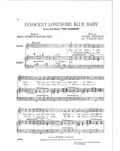 Innocent Lonesome Blue Baby — 格什温