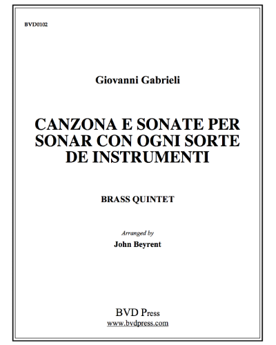 Canzona e Sonate per Sonare con ogni Sorte de Instrumenti — 乔万尼·加布里埃利