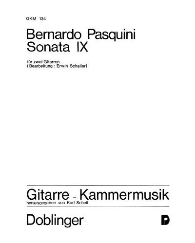 Sonata No. 9 in C minor — Bernardo Pasquini