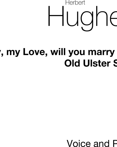 Kitty My Love Will You Marry Me? — Herbert Hughes