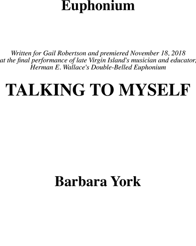 Talking to Myself — Barbara York