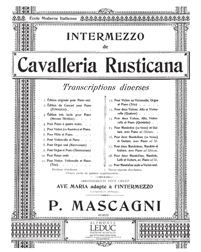 Intermezzo (from 'Cavalleria Rusticana') — 马斯卡尼