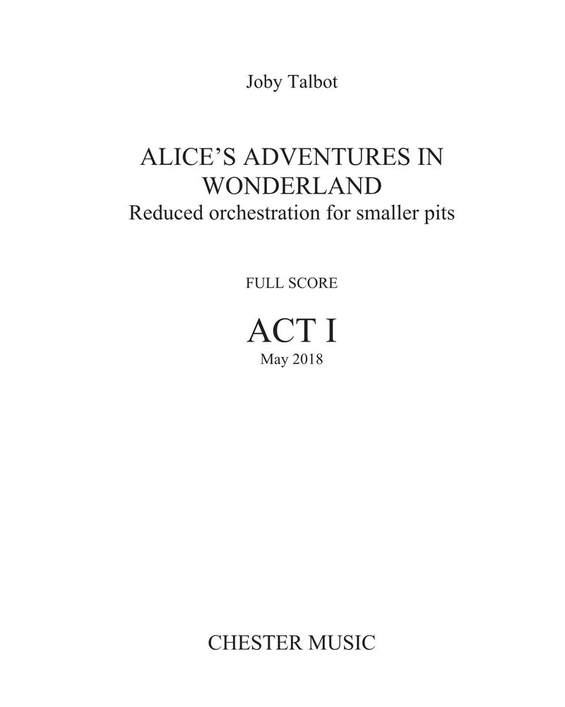 Alice's Adventures in Wonderland [Reduced Orchestra Version] — Joby Talbot