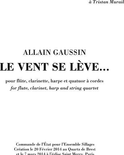 Le vent se lève — Allain Gaussin