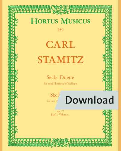Sechs Duette für zwei Flöten oder Violinen, op. 27 — Carl Stamitz