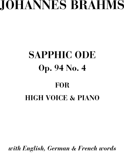 Sapphic Ode, op. 94 no. 4 — 勃拉姆斯