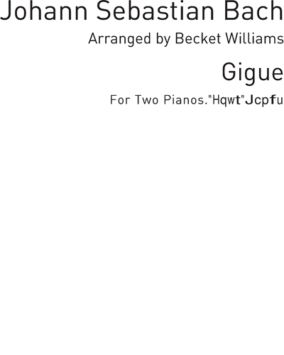 Gigue (from an Organ Trio) for Two Pianos — 巴赫