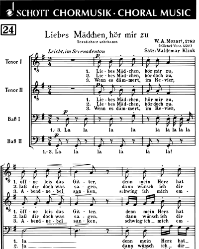 Liebes Mädchen, hör mir zu — 莫扎特