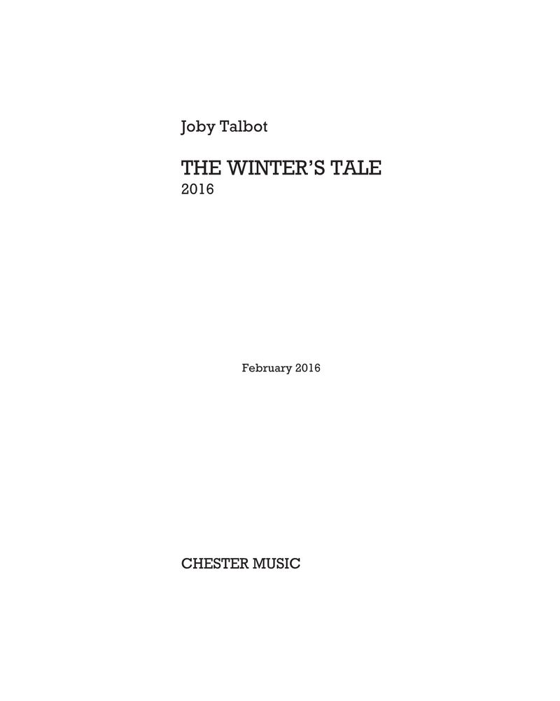 The Winter's Tale — Joby Talbot