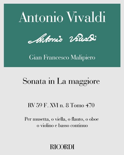 Sonata in A major, op. 59, F. XVI No. 8, Vol. 470 — Antonio Vivaldi