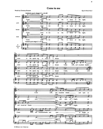 Come To Me — Gustav Holst