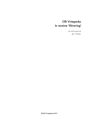 In nomine 'Shivering' — Olli Virtaperko